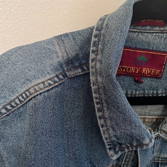 Stony River Vintage Distressed Denim Jacket Size Large - Picture 5 of 7